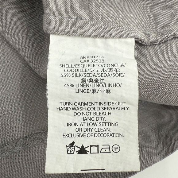 A/X Armani Exchange Dress Women 2 Gray Halter Studded Linen Silk Blend Pockets - Picture 8 of 11